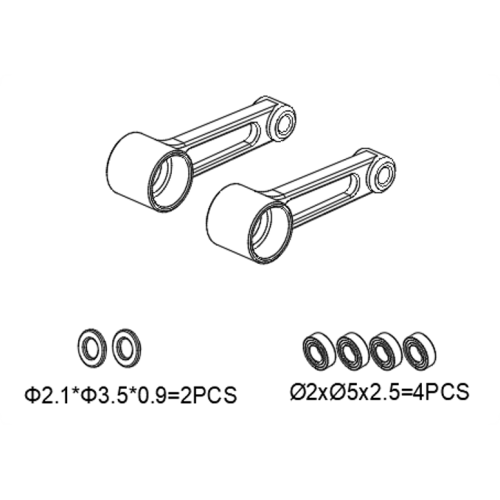 GT080006 Washout arms & Washout links Bearings Set